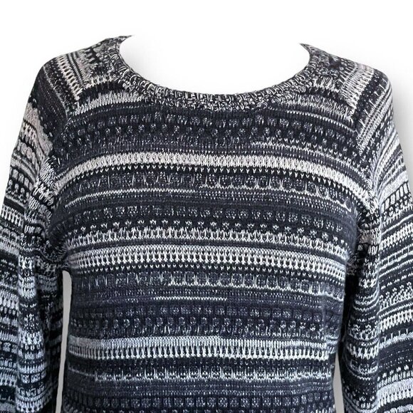 Kuhl Womens Alessandra Sweater Dress Sz Medium Gray Stripe Wool Alpaca Cotton - Picture 7 of 11